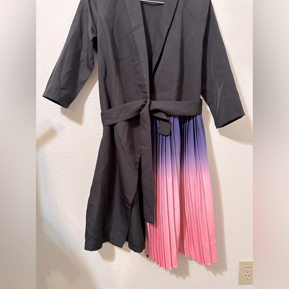 CHICME Blazer Ombré Pleated Wrap Knee Length Dress NWOT - Picture 8 of 15
